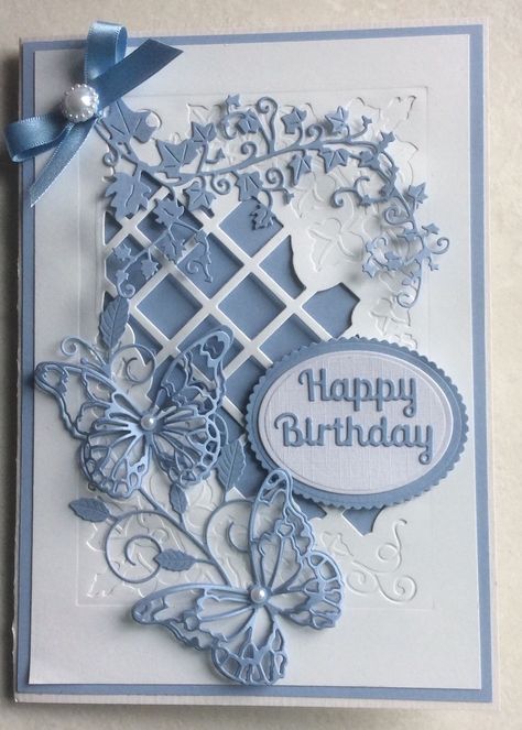 Grandma Scrapbook, Ideas Birthday Card, Memory Box Cards, Butterfly Craft, Tattered Lace Cards, Vellum Cards, Sue Wilson, Birthday Cards For Women, Spellbinders Cards