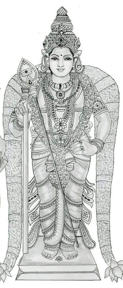 Murugan Outline Drawing, Venkateswara Swamy Pencil Drawing, Murugan Drawing Pencil Easy, Murugan Mandala Art, Tanjore Art Sketch, Murugan Images Drawing, Murugan Mural Painting, Murugan Pencil Drawing Images, Murugan Drawing Images