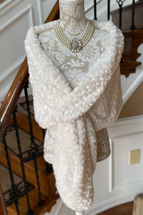 FAUX FUR SHAWL, BRIDAL WRAP, IVORY FUR SHAWL BRIDE GIFT, WINTER WEDDING WRAP, FAUX FUR STOLE Shawls Wedding, Fur Wrap Wedding, Shawl Bridal, Fur Shawl Wedding, Faux Fur Shawl, Faux Fur Wrap, Fur Wrap, Bridal Cape, Fur Shawl