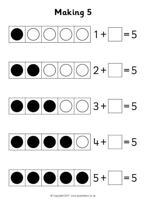 Making 5 Worksheets (SB12206) - SparkleBox Making 5 Math Activities, Number Bond Worksheets Kindergarten, Number Bonds To 5 Eyfs Activities, Holiday Math Worksheets, Math Practice Worksheets, Number Bonds, Montessori Math, Classroom Jobs, Kindergarten Math Worksheets