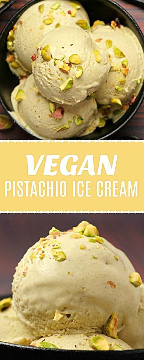 Vegan Pistachio Ice Cream, Vegan Pistachio, Patisserie Vegan, Vegan Ice Cream Recipe, Desserts Keto, Pistachio Ice Cream, Cake Vegan, Desserts Vegan, Healthy Ice Cream