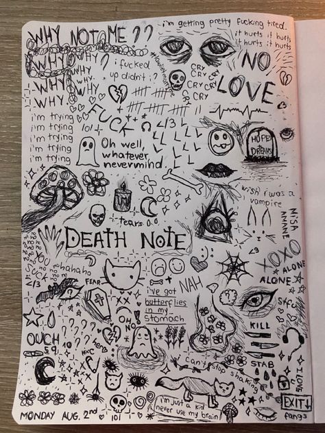 Notebook Sketches, Doddle Art, Arte Doodle, Notebook Doodles, Notebook Drawing, Hand Doodles, Arte Grunge, Cool Doodles, Doodle Pages