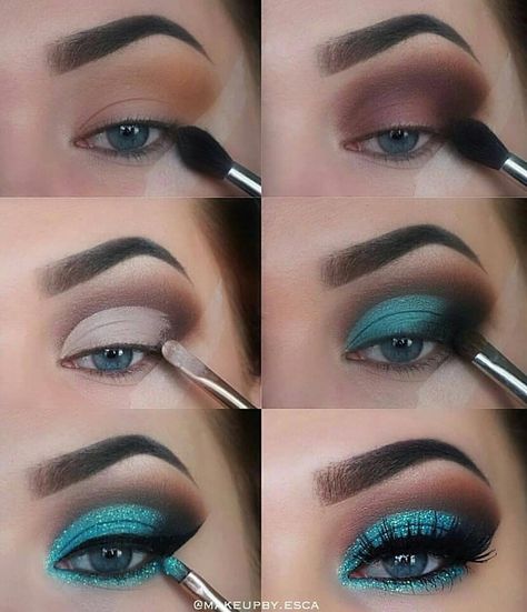 💙💎💙💎💙 ( step by step ) Make Up Designs, Eyeliner Tips, Mekap Mata, Drag Make-up, Makeup Images, Smink Inspiration, Beauty Make-up, Eye Makeup Steps, Makijaż Smokey Eye