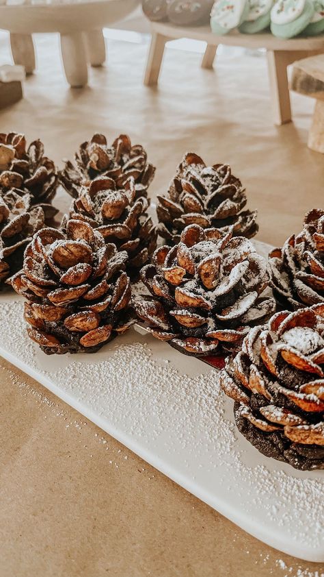 Snowy Brownie Pinecones These turned out better than I could have hoped!! •Fudge Brownie Mix •Premier Protein Cereal •Powered Sugar… | Instagram Pine Cone Brownies, Brownie Pinecones, Pinecone Brownies, Pinecone Truffles, Reindeer Brownies, Bake Brownies, Protein Cereal, Holiday Sweets, Premier Protein