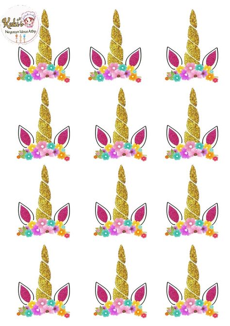 Unicorn Cupcakes Toppers Printable, Unicorn Cupcake Toppers Printable Free, Unicorn Printable Cake Topper, Unicorn Cake Topper Printable Free, Unicorn Cupcakes Ideas, Unicorn Cupcake Topper, Wings Template, Diy Cake Topper Printable, Diy Unicorn Birthday Party