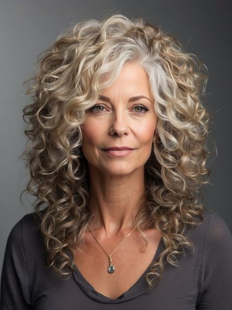 Medium Length Curly Gray Hair Over 50, Curly Long Bob Hairstyles Wavy Lob, Curly Gray Shag Haircut, Curly Haircuts For Women Over 50, Curly Hairstyles For Women Over 50, Hair Cuts For Curly Hair With Layers, Curly Gray Hair Over 50 Curls, Naturally Curly Hair Cuts With Layers, Curly Medium Length Hair