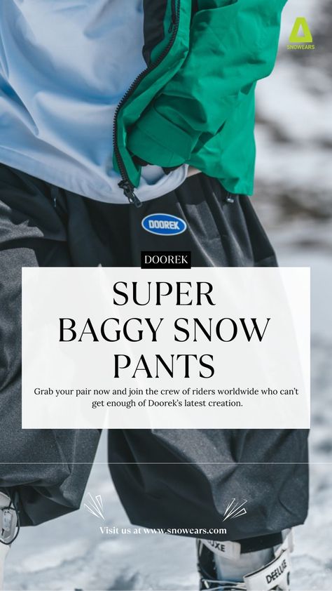 Discover why riders across the globe swear by Doorek Super Baggy Snow Pants. With 15k waterproofing, advanced insulation, and killer colorways, they’re perfect for hitting the slopes in style. Ski Gear, Winter Gear, Snow Pants, Snowboarding, Cool Places To Visit, Insulation, Skiing, The Globe, Globe