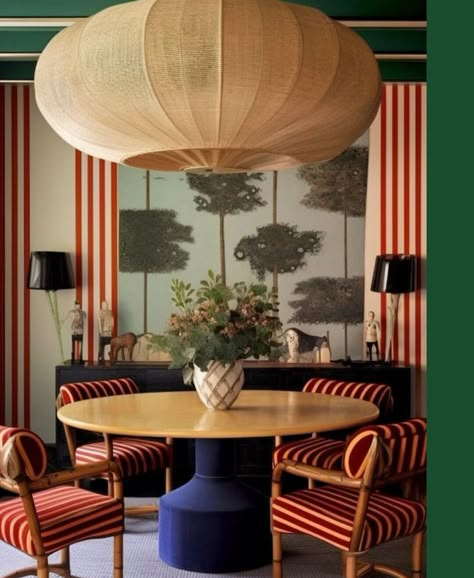 Danish Modern Interior Design, Big Lamp, Casa Vintage, Eclectic Interior, Dining Room Design, Interior Inspo, Round Table, Interior Design Inspiration, House Inspiration