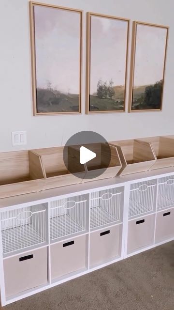 Ashley Rose Reeves on Instagram: "like & comment TOYS below and I’ll dm you the info (make sure you’re following me or it won’t send!) in this simplified toy storage system we’ve been using for the last couple years - then head to stories to see how we’ve transitioned this same system as the kids have gotten older too! We’ve used multiple kinds of baskets, some wire, or all canvas- pick your fav! 

DECLUTTERING DAY 21/30 TOYS/PLAY ROOM
GOAL: Simplified play spaces that encourage imagination > chaos.
TIPS:
• Toss broken toys and only keep down what they play with/love the most!
• It’s important to remember that although kids think they need a lot of things, they focus and play better with less. Any toys/games you are unsure about getting rid of, you can move to a storage bin to decide on la Living Room Baby Play Area Toy Storage, Monster Truck Toy Storage Ideas, Storage For Big Toys, Small Toy Storage Ideas, Stuff Toys Storage Ideas, Dinosaur Storage Ideas, Diy Toy Storage Small Spaces, Kids Playroom Storage Ideas, Large Toy Storage Ideas