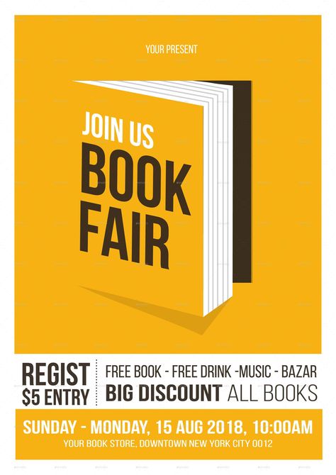 Book Fair Flyer Book Release Flyer Design, Book Advertisement Poster, Book Club Poster Design, Book Creative Ads, Book Advertising Poster, Flyers Design Layout, Book Promotion Design, Book Festival Poster, Book Fair Poster