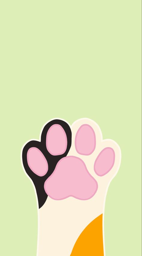 Calico Cat Wallpaper Cartoon, Cat Paws Painting, Cat Paws Illustration, Cute Cat Lockscreen, Cat Paws Aesthetic, Cat Paws Drawing, Cat Paw Wallpaper, Calico Cat Cartoon, Cat Paw Illustration