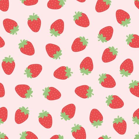 Strawberry Cartoon Aesthetic, Seamless Patterns Design, Strawberry Texture, Strawberry Notes, Strawberry Printable, Pink Backround, Strawberry Cartoon, Toys Template, Strawberry Background