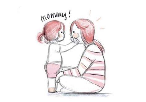 Mari Kondo, Mother Daughter Art, Drawing Doodles, Wish Me Luck, Mom Life Quotes, I Am Trying, Pola Sulam, Mom Art, Family Illustration