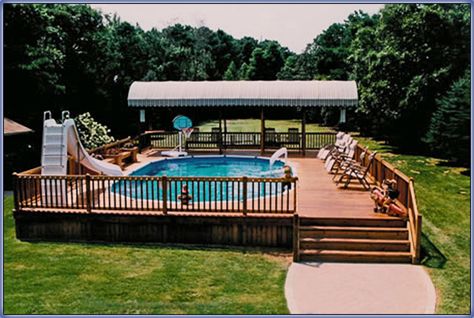 Piscina Pallet, Deck Landscaping, Pool Deck Plans, Swimming Pool Decks, Swimming Pool Landscaping, Small Yards, Pool Remodel, Above Ground Pool Landscaping, Swimming Pools Inground