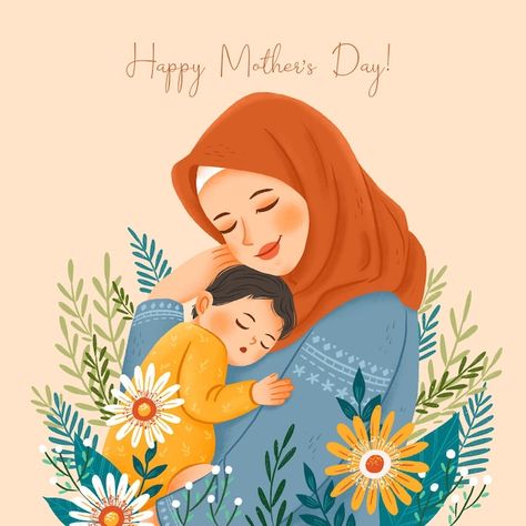 Poster On Mother's Day, Mother Illustration Art, Mothers Day Poster Ideas, Mother's Day Painting Ideas, Happy Mother’s Day, Happy Mother Day Card, Mother's Day Post, Mothers Day Illustration, Mother Illustration