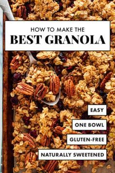 Healthy Granola Recipe - Cookie and Kate Granola Recipe Healthy, Best Granola, Granola Recipe Homemade, Gluten Free Granola, Granola Healthy, Pecan Nuts, Granola Recipe, Nuts And Seeds, Granola Recipes