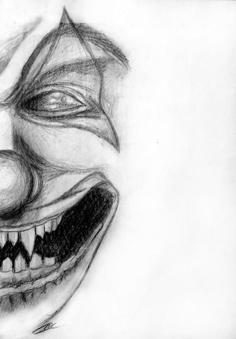 Creepy Clown Sketch, Cool Clown Drawings, Clown Drawing Aesthetic, Clown Drawing Creepy, Creepy Clown Drawing, Creepy Drawing Ideas, Creepy Drawing, Clown Drawing, Scary Drawings