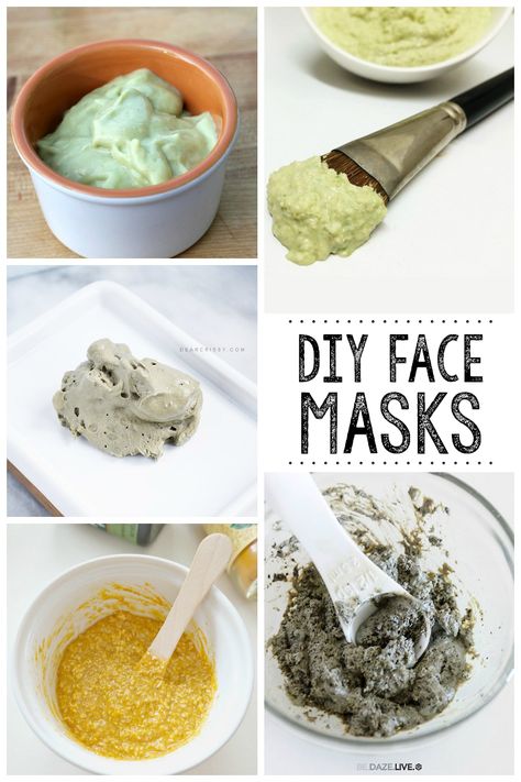 Make your own DIY face masks from stuff sitting in your kitchen. Diy Exfoliating Face Scrub, Diy Honey Face Mask, Green Tea Face Mask, Cucumber Face Mask, Coconut Oil Face Mask, Cucumber For Face, Diy Face Scrub, Coffee Face Mask, Green Tea Face