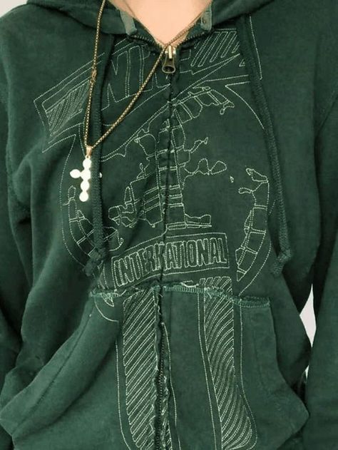 2023 Buy Vintage Wash Green Zip Up Hoodie under US$36 in Hoodies Online Store. Free Shipping with US$69+. Check reviews and buy it today. Style: Casual/Street/Hip Pop/Vintage/Y2K Fabric Content: Polyester Blend Fit Type: Regular fit Neckline: Crew Neck Sleeve Length: Long Sleeve #y2k #retro #aesthetic #vintage #vintagestyle #backtoschool #backtoschooloutfits #firstdayofschooloutfit #fall #fallfashion #winter #streetstyle #outfits #ootd #trendyoutfits #fashionista #casualoutfits #longsleeve Green Zip Up Hoodie Outfit, Green Y2k Outfit, Cute Zip Up Hoodie, Y2k Zip Up Hoodie, Y2k Fabric, Aesthetic Hip Hop, Green Zip Up Hoodie, Zipper Hoodies, Moda Denim