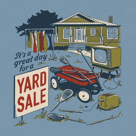 Southern Lacrosse — Yard Sale by Joseph Ernst on Dribbble Yard Sale Aesthetic, Sale Aesthetic, Ideal Aesthetic, Sale Logo, Merch Design, Classic Truck, North Vancouver, Sale Flyer, Design Jobs