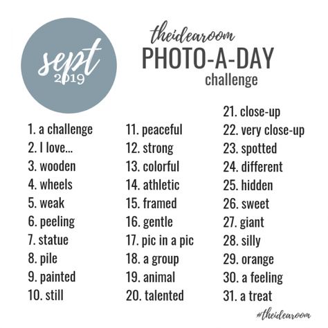 Join us for a fun Instagram Challenge…our September Photo of the Day Challenge! We share a unique photo prompt for every day of the month, (a 365 day photo challenge) and you share a photo a day for each prompt! #photoaday #photoadaychallenge #photography #instagram #septemeber 365 Photo Challenge, Photo Challenges, Dslr Photography Tips, Photo A Day Challenge, Photo Prompts, Idea Room, Nikon D5200, Instagram Challenge, New Photography