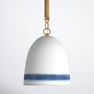 Seaside Kitchen, Nautical Pendant Lighting, Coastal Pendant, Coastal Pendant Lighting, Blue Pendant Light, Coastal Inspiration, Cabin Kitchen, Shore House, Ceramic Bell