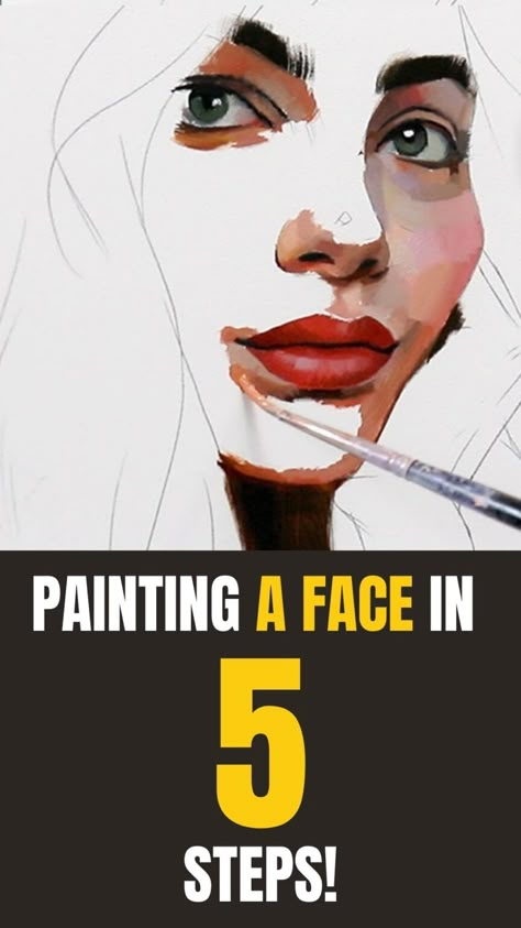 How to paint a basic portrait in 5 simple steps. Today we are going to learn a Simple painting process that works for almost any subject... Step1: Outlines Step2: Start With The Difficult Things Step3: Fill It Out Step4: Make the Background Step5: Make Adjustments Portrait Tutorial Painting, Portrait With Acrylic Paint, Paint Portrait Acrylic, Paint People Easy, Oil Painting Portrait Step By Step, Acrylic Painting Face Tutorials, Loose Portrait Painting, How To Paint Faces Acrylic Step By Step, How To Paint A Portrait