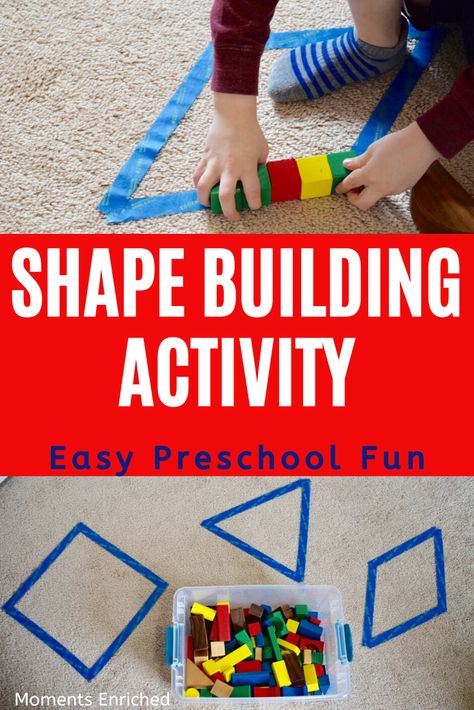 Do you have a kiddo who is working on shape identification? Building them, is one of the best ways to learn about shapes! Click through to see the whole activity and how you can encourage your children to enjoy more independent play with building blocks! Toddler activity - building blocks - shape recognition - open-ended play Open Ended Play For Preschoolers, Independent Learning Activities For Preschoolers, Block Play Activities For Preschoolers, Block Play For Toddlers, Building And Construction Preschool, Blocks Activities For Toddlers, Independent Activities For Preschoolers, Independent Preschool Activities, Toddler Independent Activities