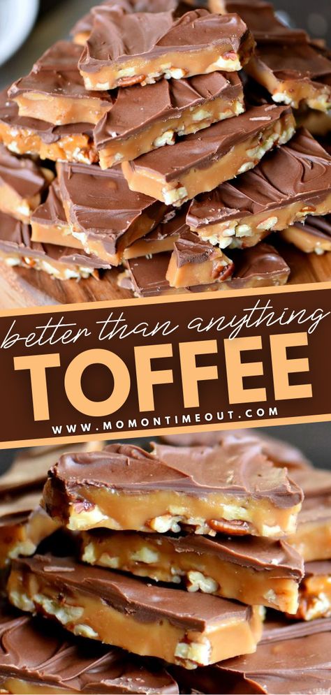 Homemade Toffee Recipe, Easy Christmas Candy Recipes, Christmas Candy Easy, Easy Candy Recipes, Homemade Toffee, Toffee Recipe, Christmas Baking Recipes, Candy Recipes Homemade, Christmas Candy Recipes