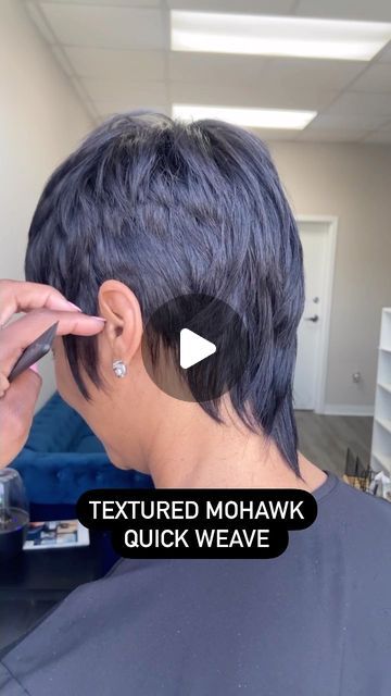 Mohawk Weave Hairstyles For Black Women, Soft Short Mullet Hairstyle Women, Short Mullet Quick Weave, 27 Piece Hairstyles For Black Women, 27 Piece Mohawk Quick Weave, Mohawk Hairstyles For Black Women Short, Women's Mohawk Hairstyles, Short Pixie Weave Black Women, Short Quick Weaves For Black Women