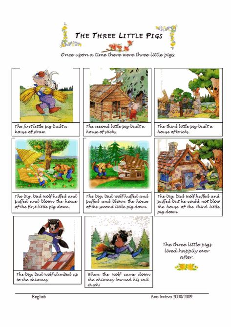 The Three Little Pigs Exercises, Free Printable The Three Little Pigs ESL Worksheets - EngWorksheets Story Sequencing Pictures, Picture Story For Kids, Science Materials, Three Little Pigs Story, Three Little Pig, Ingles Kids, Story Maps, Tattoos Celebrities, Outdoors Quotes