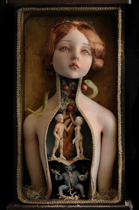 Fantasy Dolls Hide Dark And Twisted Worlds Inside Their Bellies | DeMilked Fantasy Dolls, Cute And Creepy, Arte Punk, Painting Photography, Dark And Twisted, Fantasy Doll, Art Dolls Handmade, Creepy Dolls, Pop Surrealism