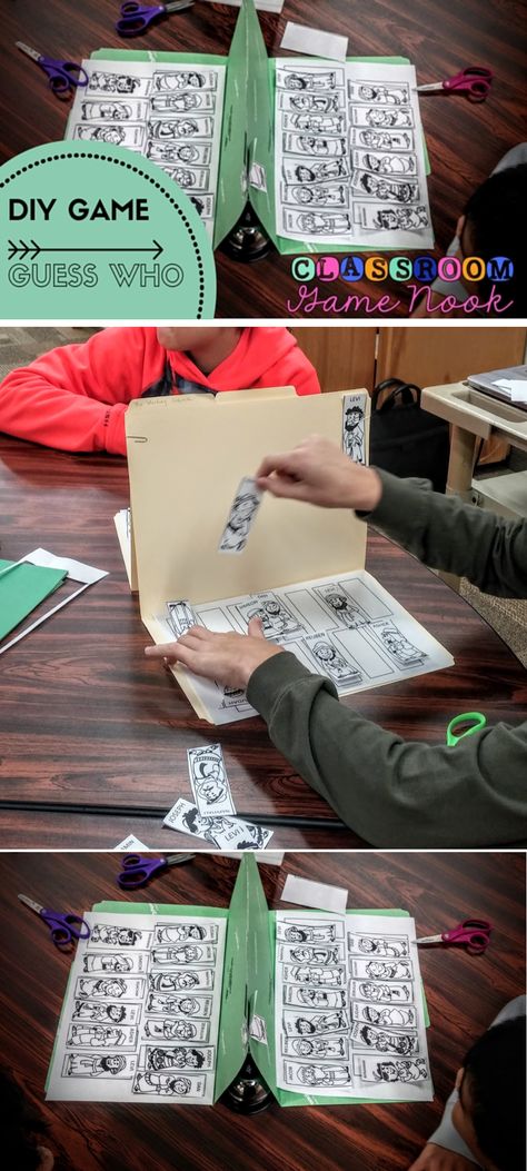 A "Guess Who" game you can make for your classroom in minutes!!  www.classroomgamenook.blogspot.com Guess In 10 Game Diy, Diy Guess Who Game Board, Guess Who Game Diy, Diy Guess Who Game, Diy Guess Who, Breakout Games, Guess Who Game, Breakout Game, Game Based Learning