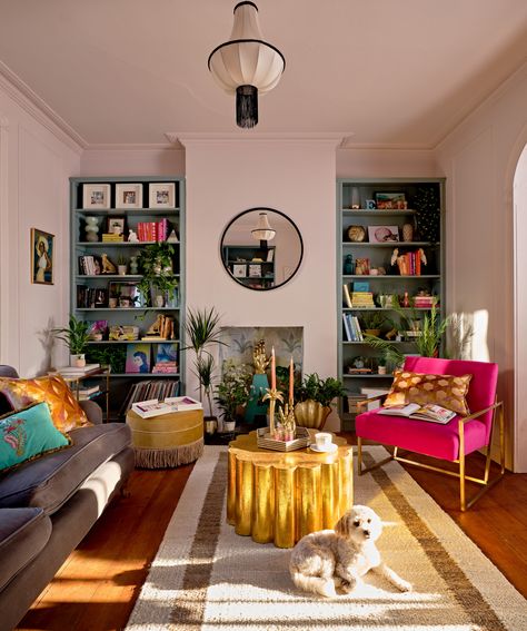 Colored Ceiling, Casa Vintage, Living Room Trends, Colourful Living Room, Eclectic Living Room, Living Room Ceiling, Painted Ceiling, Living Room Makeover, Living Room Inspo