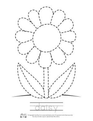 Daisy Tracing Coloring Page for Kids Preschool Drawing Ideas, Tracing Coloring Pages, Farm Animals Preschool, Practice Tracing, School Kids Crafts, Preschool Tracing, Make Flowers, Tracing Worksheets Preschool, Preschool Coloring Pages