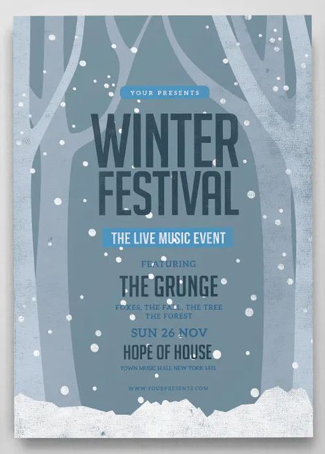 Winter Advertising Design, Winter Flyer Design, Christmas Magazine Layout Design, Winter Sale Poster Design, Winter Market Poster, Winter Festival Poster, Winter Poster Design, Winter Graphic Design, Program Brochure