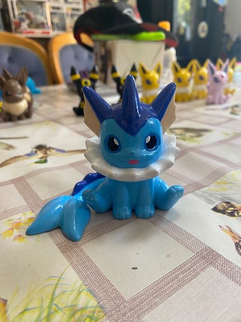 DemonicPandaPrints - Etsy UK Pokemon Mini Figures, Pokemon Clay Ideas, Pokemon Clay Figures, Pokemon Ceramics, Anime Clay Art, Pokemon Clay Art, Ceramic Art Ideas Creative, Polymer Clay Pokemon, Aesthetic Ceramics