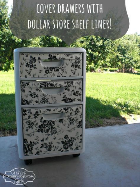 Dream Patio, Dollar Store Hacks, Shelf Liners, Store Shelves, Cheap Crafts, Shelf Liner, Plastic Drawers, Diy Dollar Store Crafts, Store Organization