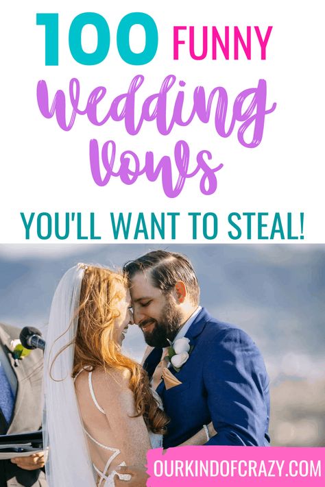 100 Funny Wedding Vows You Can Steal & Tips to Write Your Own Vow Template, Simple Wedding Vows, Vows For Him, Unique Wedding Vows, Wedding Vows For Him, Wedding Vows Template, Personal Wedding Vows, Modern Wedding Vows, Writing Wedding Vows