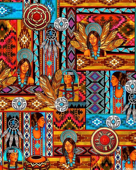 The 2nd Monday in October is Native American Day - also known as Indigenous Peoples' Day. This observance is a celebration and appreciation of the traditional art, heritage, and cultures of the many tribes across America. Celebrate this rich history with eQuilter's wide selection of Native American themed fabrics: Women Collage, Owl Dream Catcher, Southwest Blankets, Native American Quilt, Unique Gifts For Sister, American Day, Fashion And Textiles, Indigenous Peoples Day, Native American Pictures