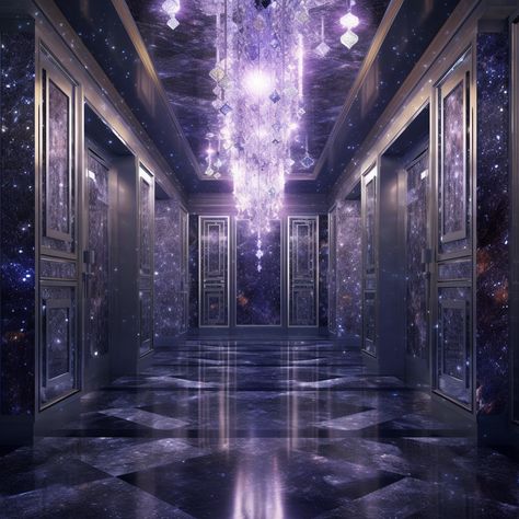 Hallway With Doors Aesthetic, Portal Room Shifting, Hallway With Many Doors, Magical Hallway, Fantasy Hallway, Hallway Of Doors, Fantasy Castle Interior, Waiting Room Ideas, Hallway With Doors