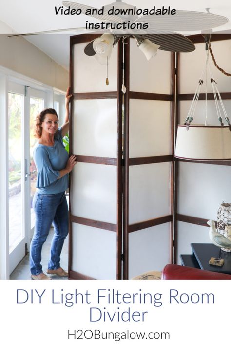 Diy Tri Fold Room Divider, Room Divider Doors Folding, Standing Screen Divider, Diy Privacy Screen Indoor Wall, Privacy Wall Bedroom, Wall Screens Panel, Privacy Screen Room Dividers, Building A Room Divider, Bedroom Privacy Screen