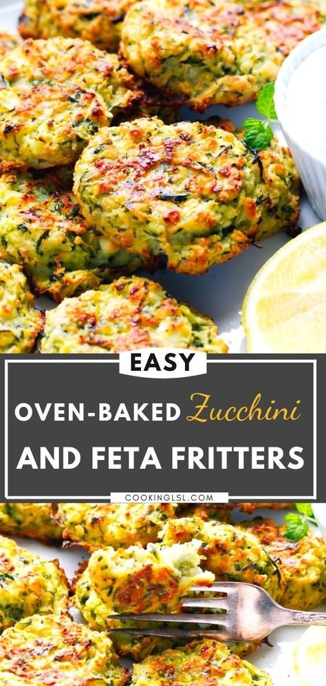 Baked Zucchini Fritters Healthy, Baking With Courgettes, Zucchini Feta Spinach Fritters, Baked Zucchini Slices Recipes, Zucchini Feta And Spinach Fritters, Zucchini Spinach Feta Fritters, Baked Zucchini Fritters Recipe, Oven Baked Zucchini Fritters, Baked Zucchini Recipes Oven