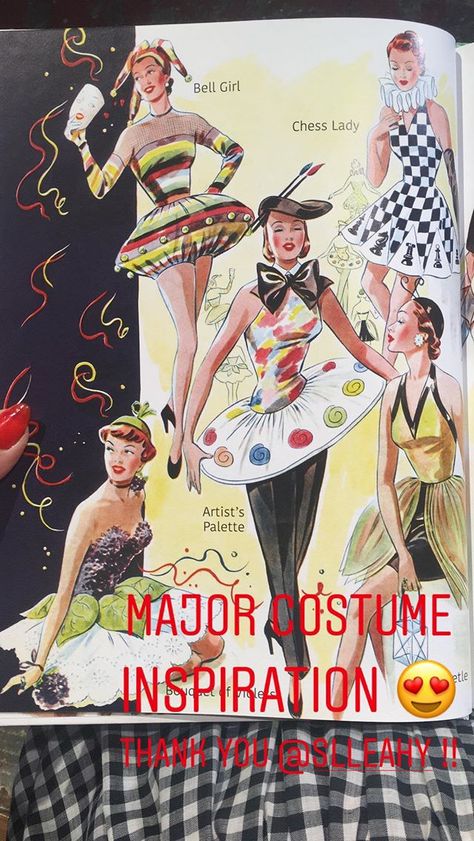 1950s Halloween Costume, 1950s Halloween, Halloween Costume Patterns, Halloween Doodles, Artist Palette, Costume Patterns, Mid Century Art, Dress Pattern, Vintage Patterns