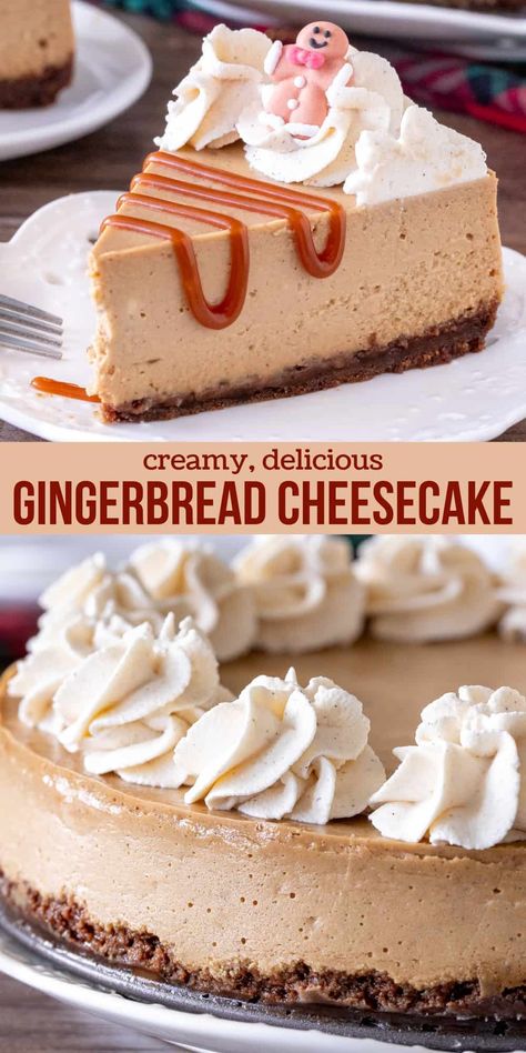 Unique Thanksgiving Dessert Recipes, Warm Christmas Desserts, Desserts That Sell Well, Christmas Cooking Ideas Dinners, Gingerbread Cheesecake Recipes, Christmas Cheesecake Desserts, Sweets For Christmas Desserts, Christmas Cheesecake Ideas, Finger Foods Appetizer Recipes Christmas