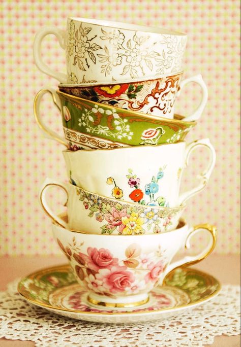 Teacups Stacked, Crockery Design, Moser Glass, Cuppa Tea, Giclee Painting, Cups And Saucers, Fragrance Gift Set, Birthday Shopping, Glass Ceramic