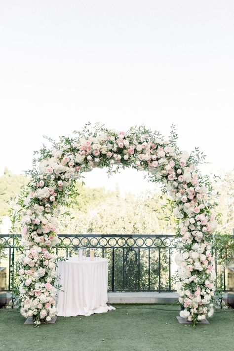 Arches Wedding, Bougainvillea Wedding, White Wedding Arch, Wedding Arches Outdoors, Wedding Arbors, Floral Arch Wedding, Pink And White Weddings, White And Pink Roses, Wedding Arch Flowers