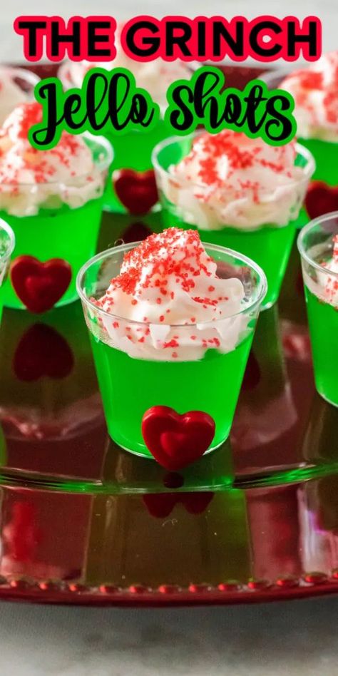 Grinch Jello Shots, Grinch Jello, White Christmas Sangria Recipe, Shots With Vodka, Lime Jello Shots, Grinch Recipes, Holiday Jello Shots, Candy Corn Jello Shots, Christmas Sangria Recipes