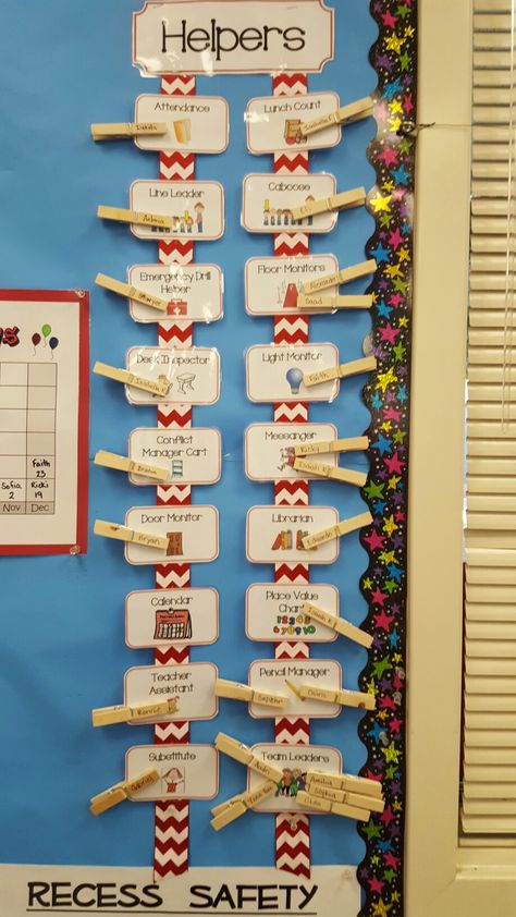 Helpers Board Classroom, Kindergarten Classroom Jobs Chart, Jobs Chart For Preschool, Diy Job Chart Classroom, Class Jobs For Prek, Class Helpers Preschool Job Chart, Classroom Jobs Display Preschool, Preschool Helper Chart Classroom Jobs, Diy Classroom Job Chart