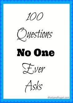 100 Questions No One Ever Asks tag; all questions are listed in this post. #YouTube More Smash Book, 100 Questions, Fun Questions To Ask, Interesting Questions, Questions To Ask, Journal Writing, Getting To Know You, Family History, Getting To Know